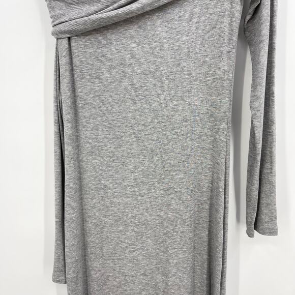 the line by K | NWT Maisie Dress Heather Grey Ribbed Modal Off Shoulder Maxi XL - Picture 11 of 15
